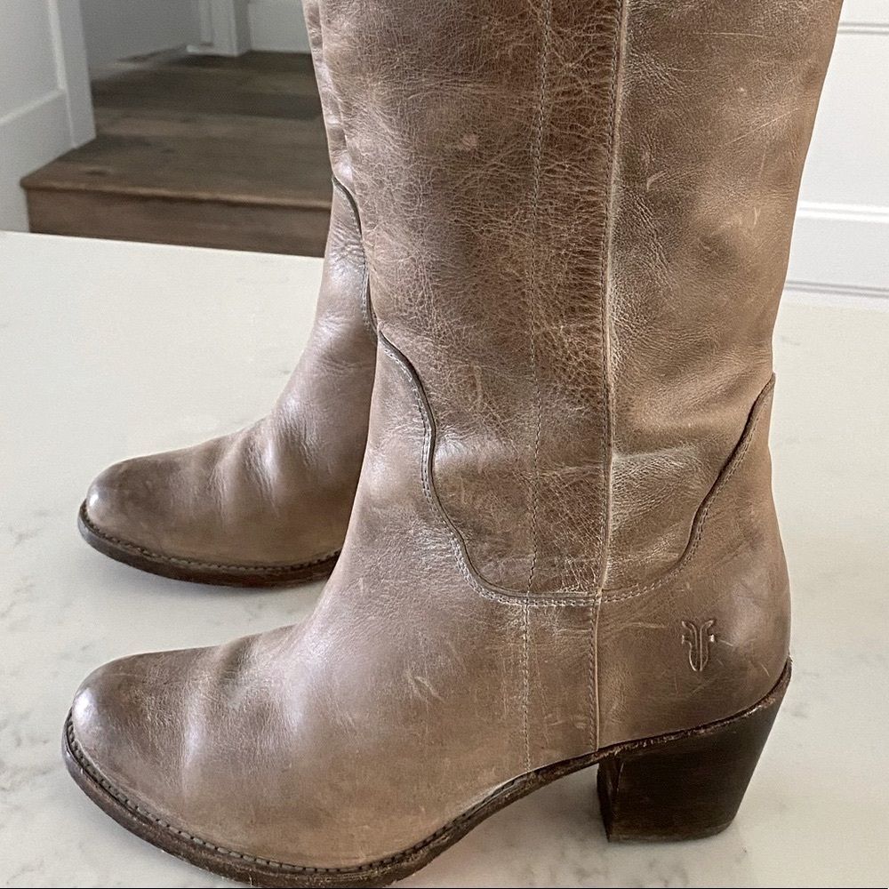 RARE Iconic FRYE Women's Jackie Tall Riding Boots in Slate size 8 - Picture 5 of 10
